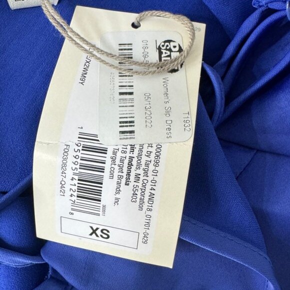 A New Day Women's XS Slip Dress Cobalt‎ Blue V Neck Sleeveless Mini Lightweight - Picture 6 of 11